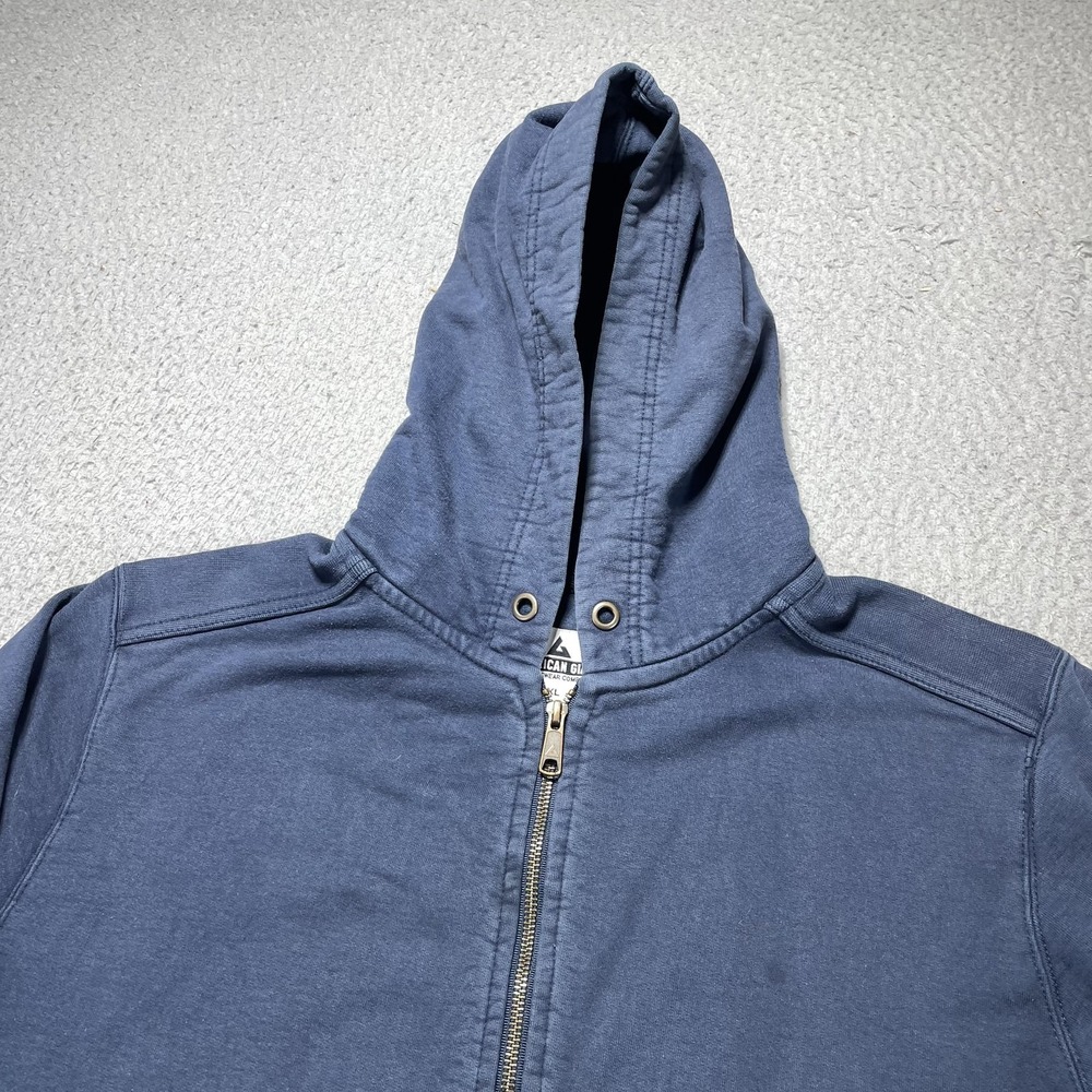 American Giant Hoodie Mens XL Blue Full Zip Fleece Sweatshirt Cotton Made In USA - Picture 2 of 12